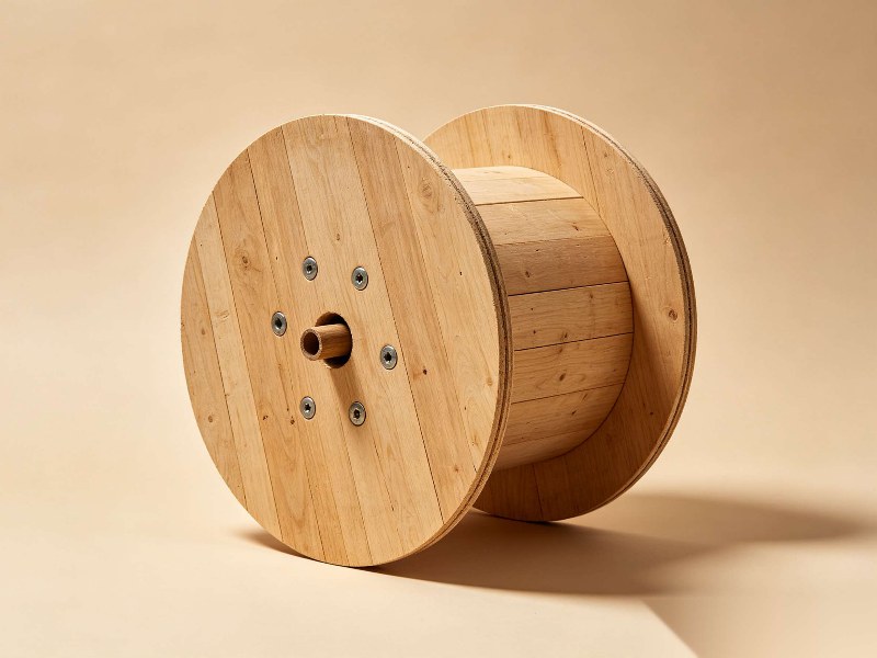 Wooden cable drum